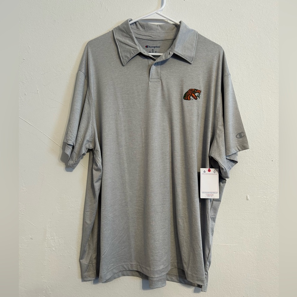 NWT Men’s XL Champion Grey Short Sleeve Polo Shirt